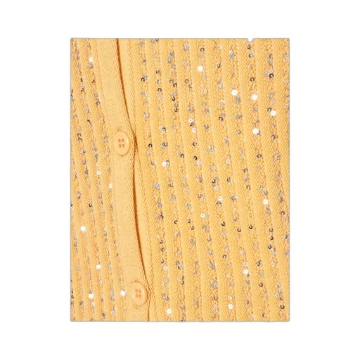 Sequin-Embellished Button-Up Cardigan