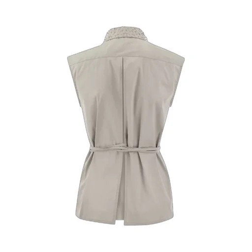 Bead-Embellished Poplin Blouse