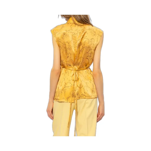 Floral-Print Silk Top