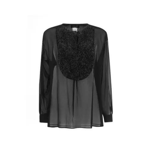 Sheer Sleeved Panelled Blouse
