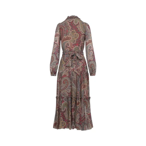 Silk Crepon Paisley Dress
