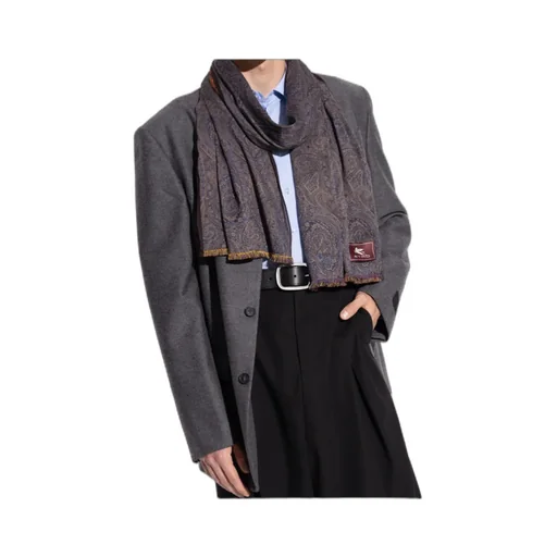 Logo Patch Frayed Edge Scarf
