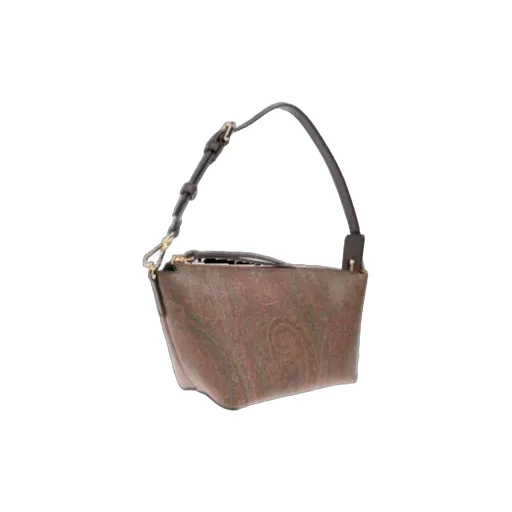 Paisley Printed Zipped Shoulder Bag