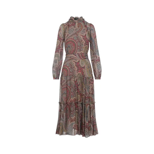 Silk Crepon Paisley Dress