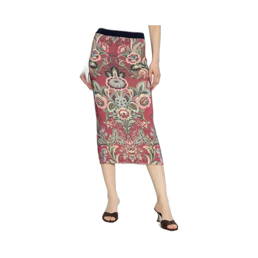 Patterned Midi Skirt