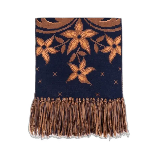 Patterned Fringed Scarf