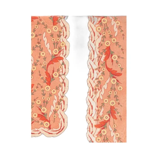 Floral Motif Frayed Edge Scarf