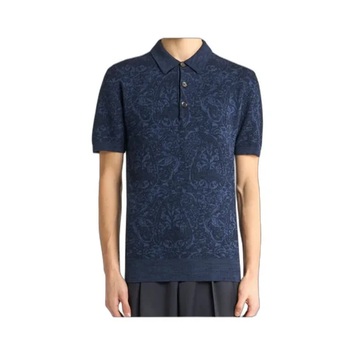 Cotton And Wool-Blend Jacquard Polo
