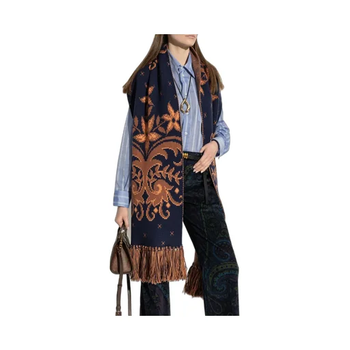 Patterned Fringed Scarf