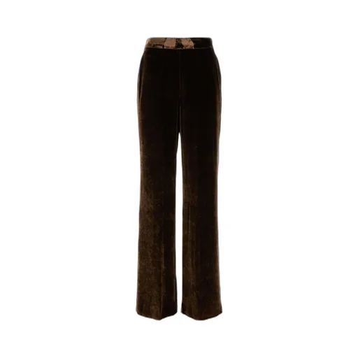 Wide-Leg Velvet Palazzo Trousers