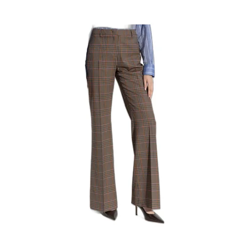 Plaid Pattern Wide-Leg Trousers