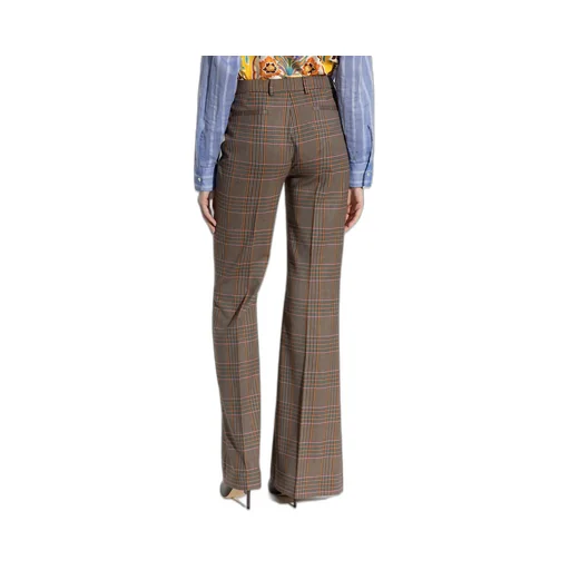 Plaid Pattern Wide-Leg Trousers