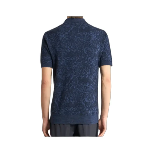 Cotton And Wool-Blend Jacquard Polo