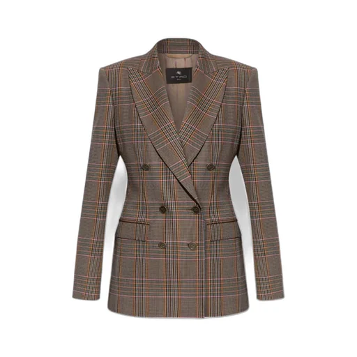 Double Breasted Checked Blazer