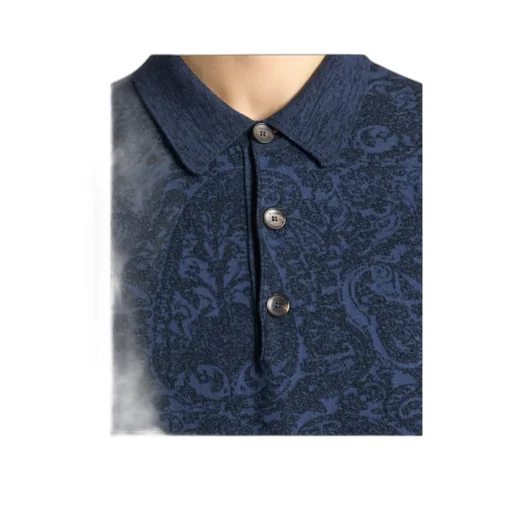 Cotton And Wool-Blend Jacquard Polo