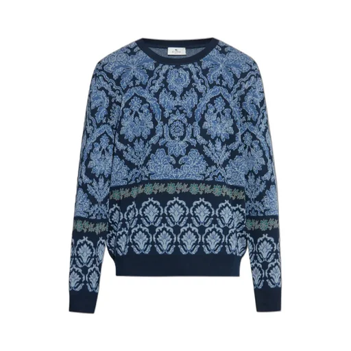 Decorative Pattern Crewneck Knitted Jumper