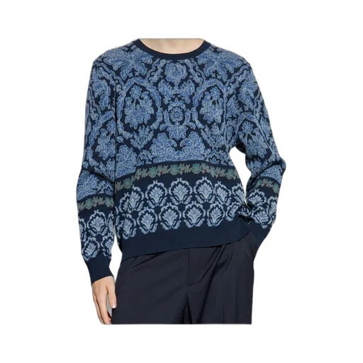 Decorative Pattern Crewneck Knitted Jumper
