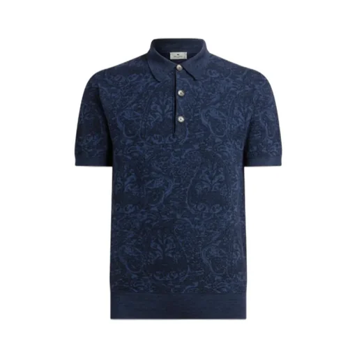 Cotton And Wool-Blend Jacquard Polo