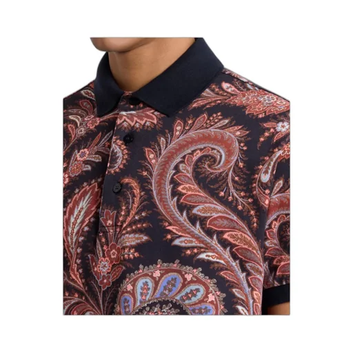 Floral Paisley Cotton Polo Shirt