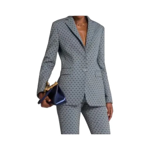 Single-Breasted Jacquard Jacket