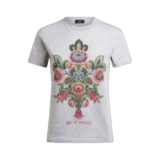 Cotton T-Shirt With Placed Print