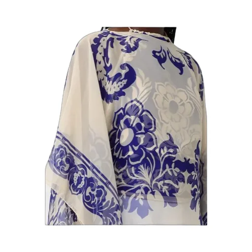 All-Over Paisley Printed Satin Cape