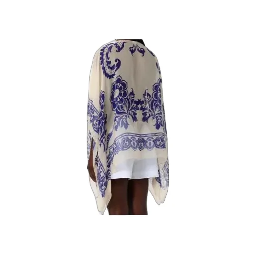 All-Over Paisley Printed Satin Cape