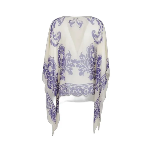 All-Over Paisley Printed Satin Cape