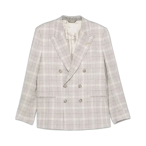 Double-Breasted Checked Blazer