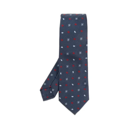 Floral Logo Embroidered Pointed-Tip Tie