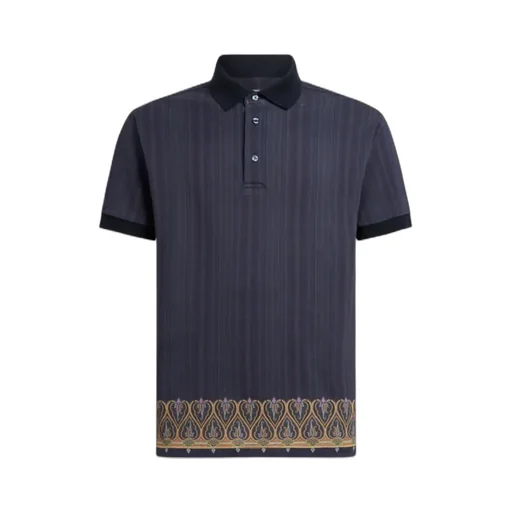 Striped Short Sleeved Polo Shirt