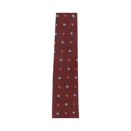Floral Logo Embroidered Pointed-Tip Tie
