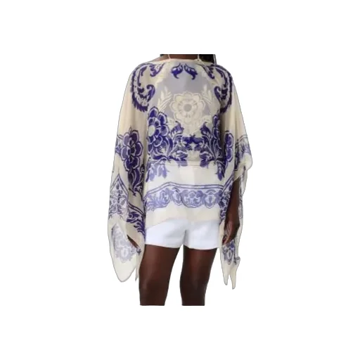All-Over Paisley Printed Satin Cape