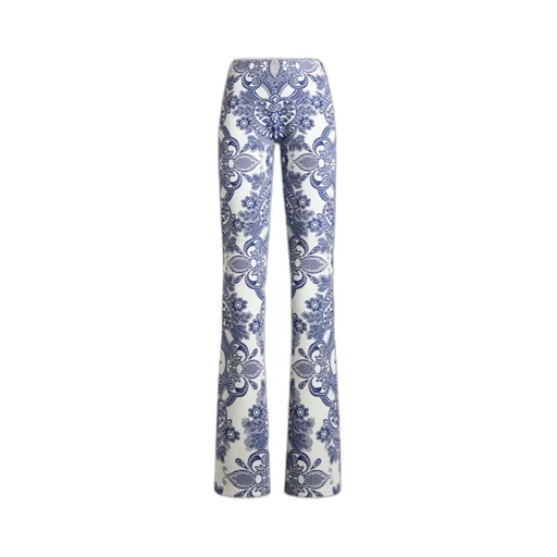 Lace-Motif Knit Trousers