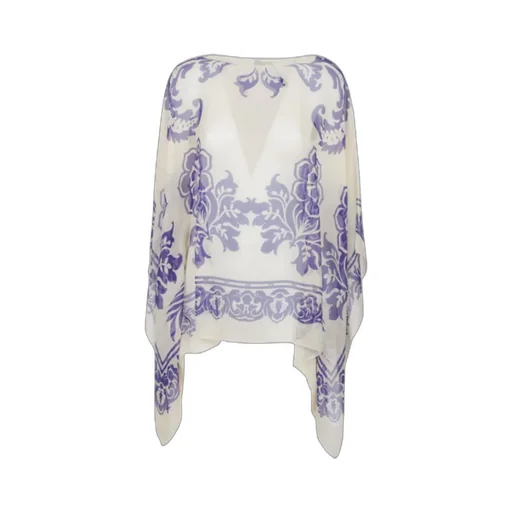 All-Over Paisley Printed Satin Cape