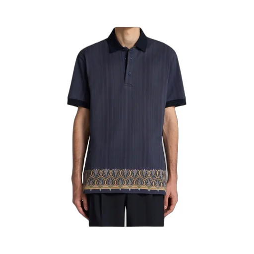 Striped Short Sleeved Polo Shirt