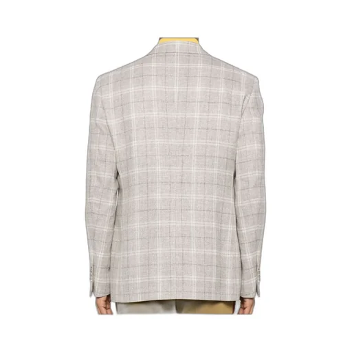 Double-Breasted Checked Blazer