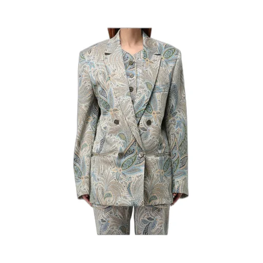 Double Breasted Paisley Jacquard Jacket