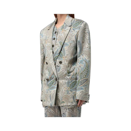 Double Breasted Paisley Jacquard Jacket