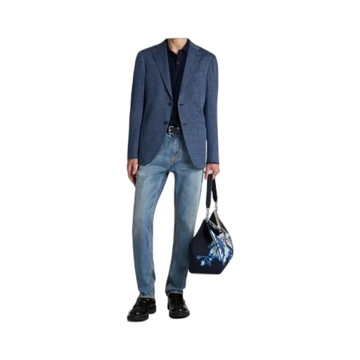 Linen-Blend Jersey Blazer