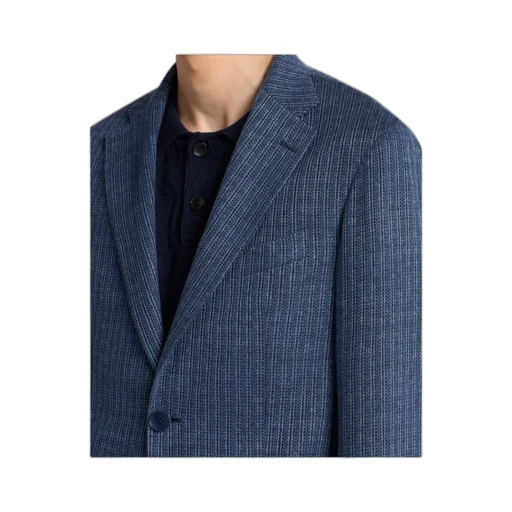 Linen-Blend Jersey Blazer
