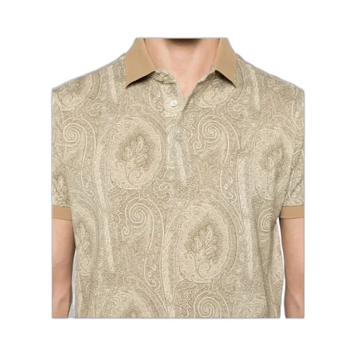 Paisley Printed Short-Sleeved Polo Shirt