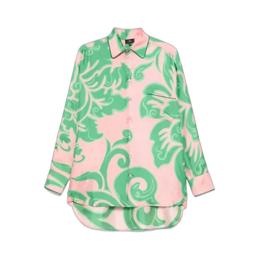 Long Sleeved Abstract-Printed Shirt
