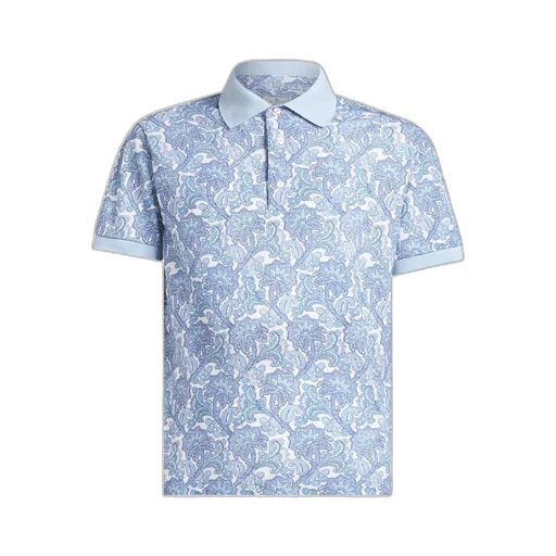 Paisley-Printed Short Sleeved Polo Shirt