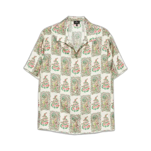Floral-Printed Short Sleeved Shirt