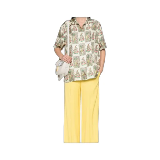 Floral-Printed Short Sleeved Shirt