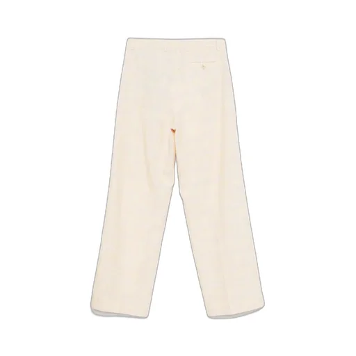 Slub-Texture Creased Trousers