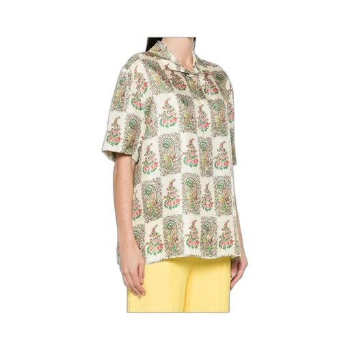 Floral-Printed Short Sleeved Shirt