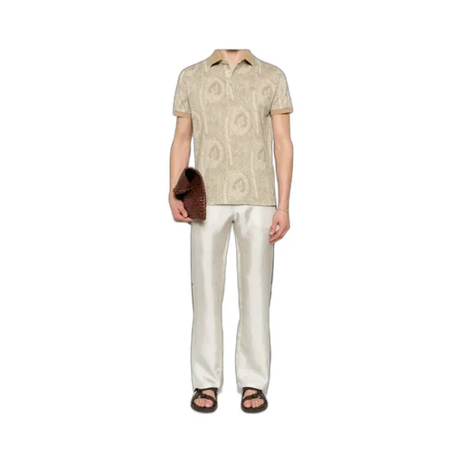 Paisley Printed Short-Sleeved Polo Shirt
