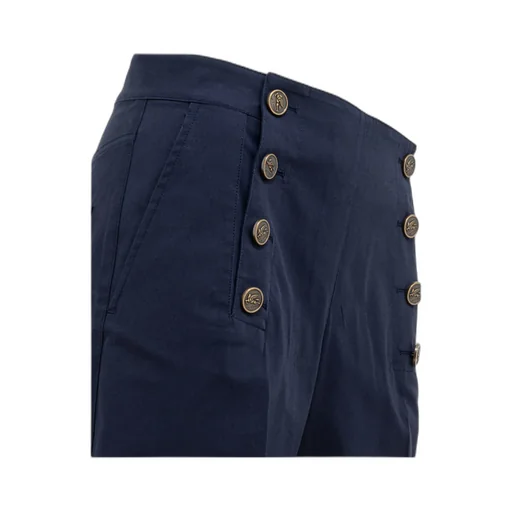 Button Detailed Plazzeo Pleated Pants